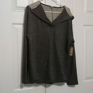 St John's charcoal gray/black with silver pullover Hoodie.